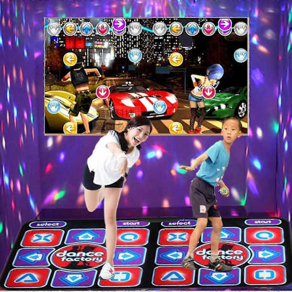 Dubbel Dansmatta Dubbelanvändare Trådbunden Dansmatta Spel Halksäker med 2 Fjärrkontroller-Perfekt