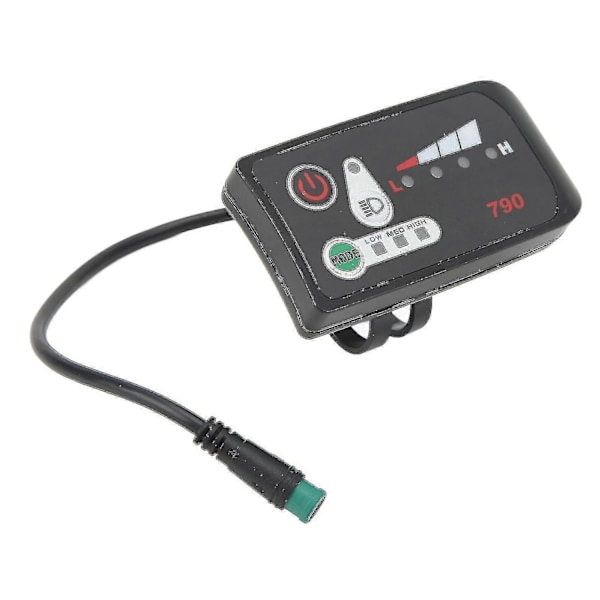 Elektrisk Cykel LED Strømdisplay Panel Elektrisk Cykel Modifikation Display Meter med Vandtæt 5p Hanstik Kompatibel med 22.2mm Styr - Perfekt 48V