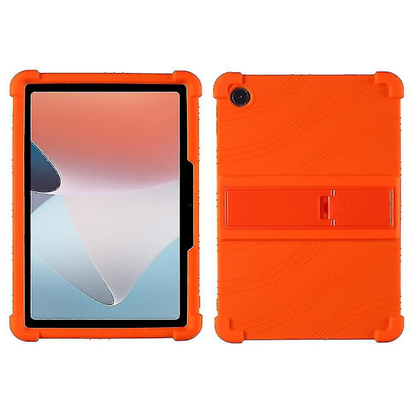 Skyddande Fodral för Oppo Pad Air 10.36 Tum 2022 med PC-Stativ, Fallskyddande Mjuk Silikon T-Perfet Orange