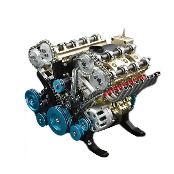 8-cylindrig fullmetall bilmotormodell, resin bilmotormodellkit - Perfet Four cylinder