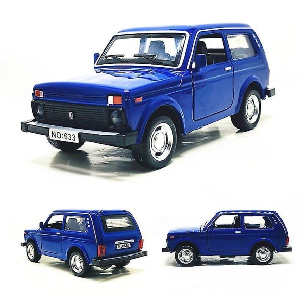 Hhcx-1/32 Ryska Lada Niva Legering Modell Billeksak Diecast Metal Casting Pull Back Musik Lätt Bil För Barn Fordon Leksaker - Perfet Blue