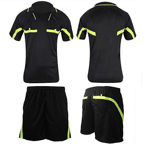 Dommer Fotballdraktsett Voksen Fotballdrakt Krage Dommerskjorte Lomme Shorts Dommerdrakt - Perfekt Red L-Height 160-170CM