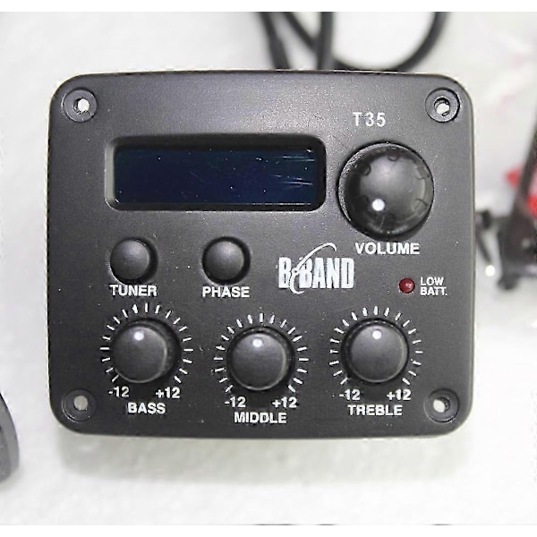Akustisk Gitarr Pickup System Kit Universal B-Band T35 3-bands EQ med Tuner - Perfekt