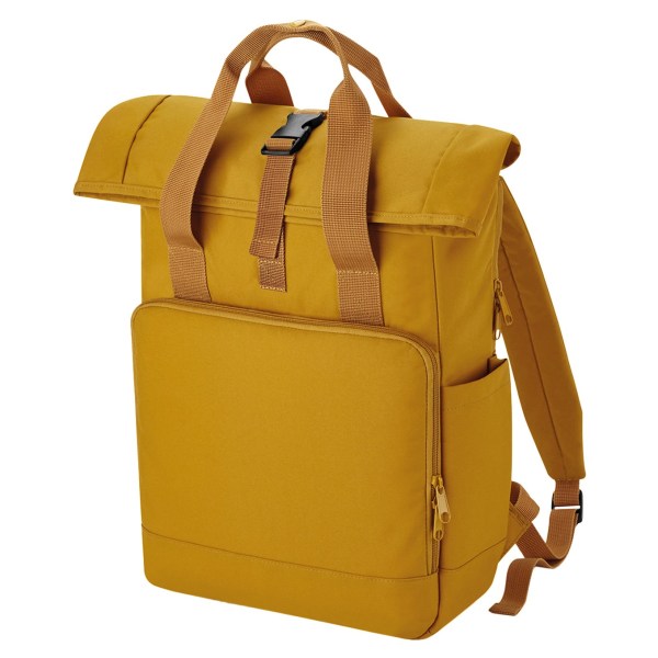 Bagbase Unisex Adult Roll Top Återvunnen Twin Handle Backpack One - Perfet Mustard Yellow One Size