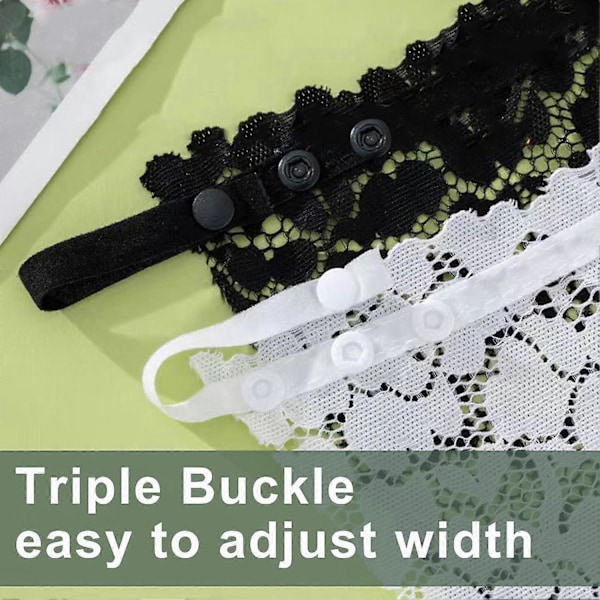3-pak Kvinders Blonder Clip-on Faux Sling BH Foret, Trådløs Hals Lace Top Bandeau BH med Justerbare Stropper, Passer Kvinder, One Size - Perfekt