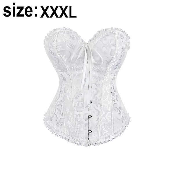 Kvinders Snørebånds-Overbust Korset Bustier Lingeri Bodyshaper Top Prinsesse Korset - Hvid Hvid-xs-Perfet White -xxxl