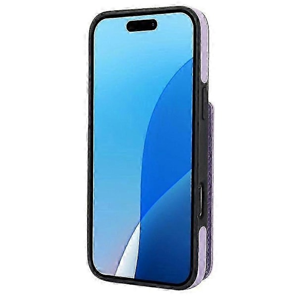 Kompatibel med iPhone 16 Pro Max Cover Kortholder Støtteben PU+TPU Telefon Cover med Skulderrem - Perfekt Light Purple