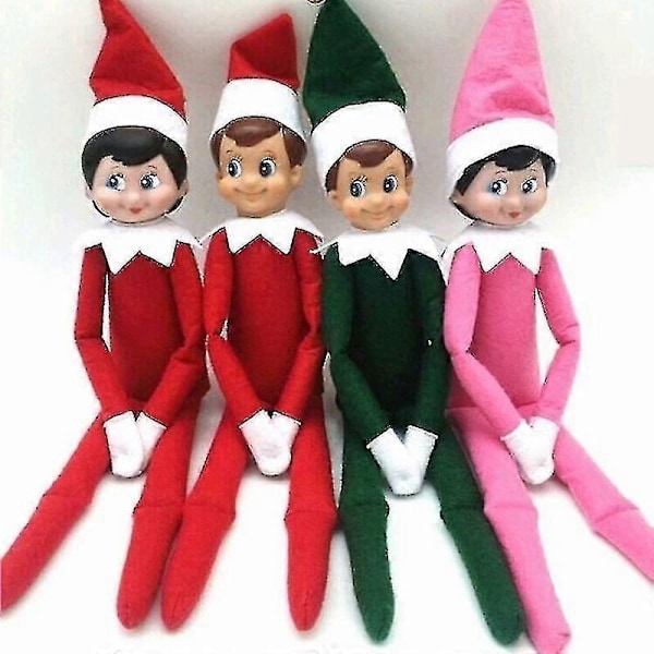 Elf Dukke Julepynt Børnegave Overraskelse Plyslegetøj Jule Reindeer Elves Pink Rød Farver_ai DGZD-Perfet blue boy