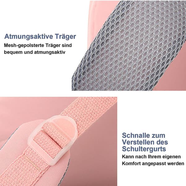 Studentryggsäck - Tjejryggsäck med 15,6\" laptopfack, Rosa - Perfet
