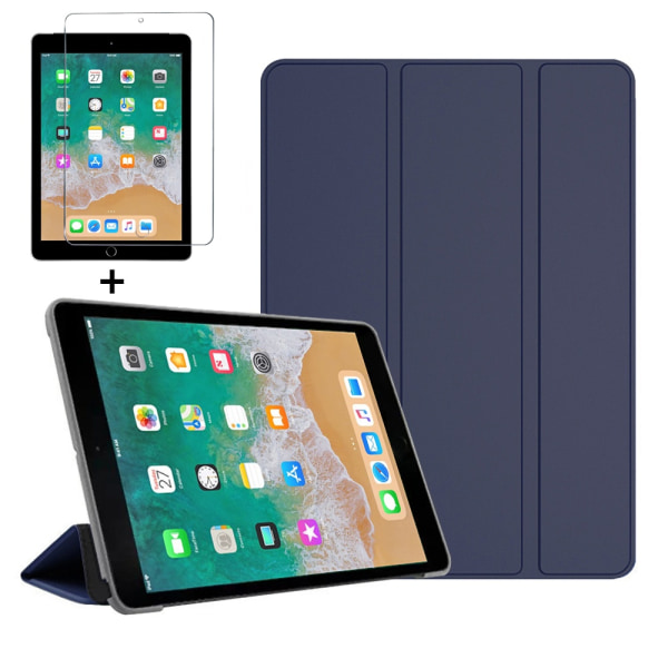 For iPad 9,7 tommer 2017 2018 5th 6th Gen A1822 A1823 A1893 A1954 Deksel til ipad Air 1/ 2 Deksel For ipad 6/5 2013 2014 Deksel iPad 6th 9.7 2018- Perfet iPad 6th 9.7 2018 Navy Blue glass