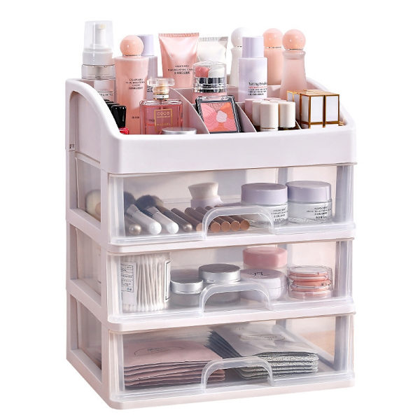 Flerlags opbevaringsboks Støvtæt smykker Makeup Organizer Klar skrivebordsæske til gør-det-selv-værktøj Brevpapir 3