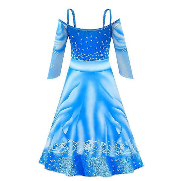 Flickors Långärmad Klassisk Sjöjungfru Ariel Cosplay Klänning för Halloween Karneval Fest - Perfekt Pink 150 cm
