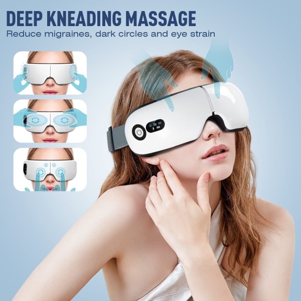 Eye Massager - Varmekompression, Bluetooth-musik, Genopladelig - Perfet