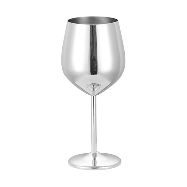 500ml Stora Vinglas i Rostfritt Stål, Okrossbara Metalldricksglas, Bägare -hao-Perfet silver