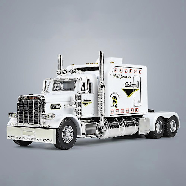 1:24 Peterbilt 389 Traktor Lastbil Legering Modellbil Leksak Diecasts Metall Gjutning Ljud och Ljus Bil Leksaker för Barn Fordon-Perfekt Black