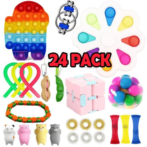 Adventskalender 2023 - 24-pack Fidget Pop it -leksaker för vuxna och bebisar
