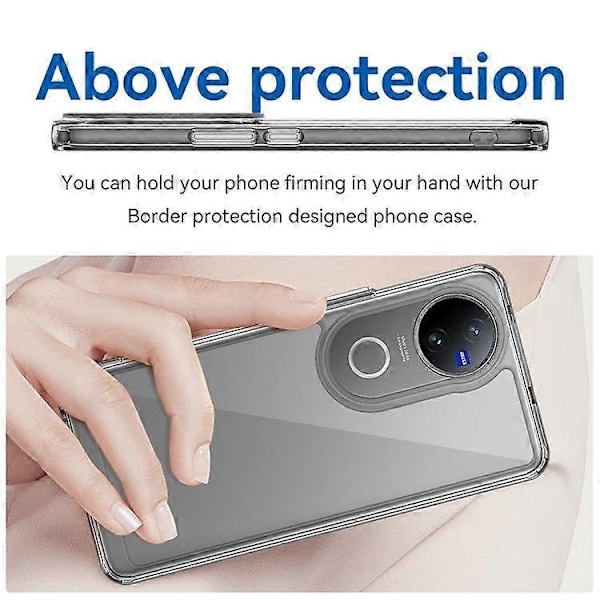 Kompatibel med vivo V50 5G Skal TPU + Akryl Skyddande Transparent Mobilskal - Perfekt Transparent