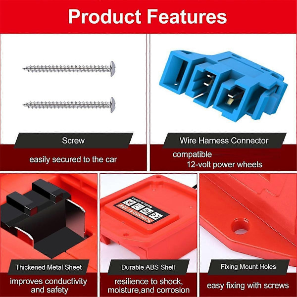 Power Wheels Adapter Kompatibel med Milwaukee 18V M18 Batteri-Perfet