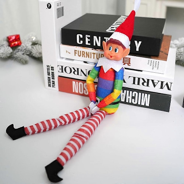 42 cm Jultomte som beter sig illa - Plyschleksak, Nyhet, Lång och Böjlig, Ostyrig Pojktomte på Hyllan, Jultomtar, Docka - Perfekt Red