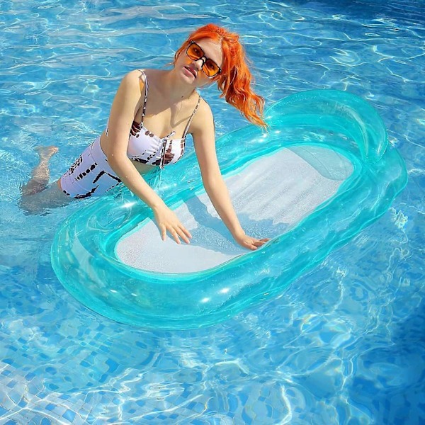 Voksen Pool Oppustelig Solstol Pool Float med Hovedpude, Swimming Pool Sommer Strand Legetøj til Party-Perfet red with canopy