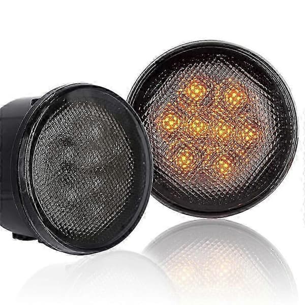 LED Blinklys foran, kompatibelt med 2007-2017 Jeep Wrangler JK med gule lys - Perfekt combo