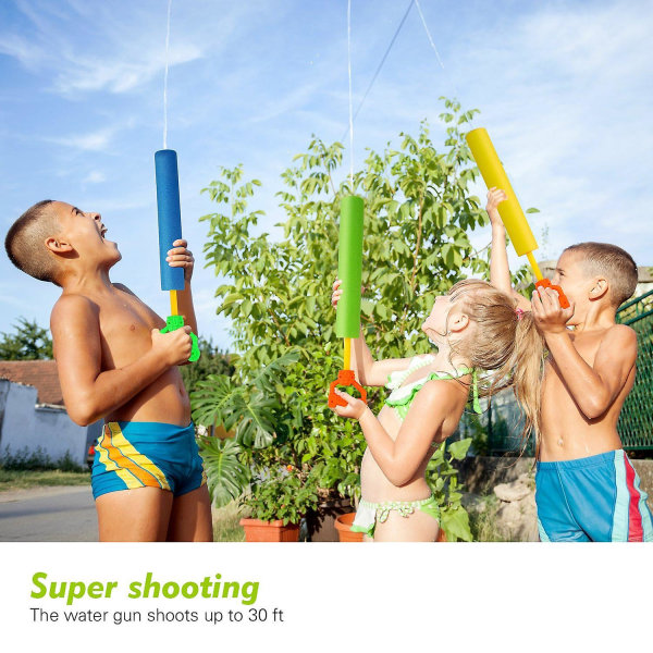 3-pakke vannpistoler for barn, Super Soaker Foam Water Blaster Shooter - Perfet