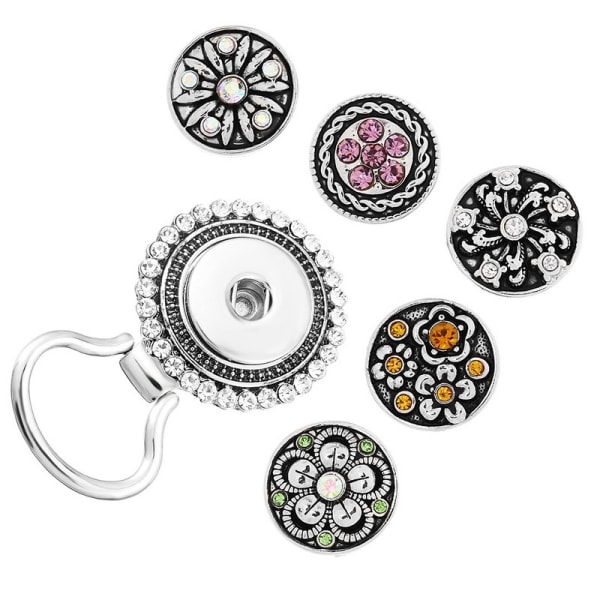 Motebrosjesett blandet med Nusa-stilknapper noosa - Perfet 5 buttons Diamond brooch