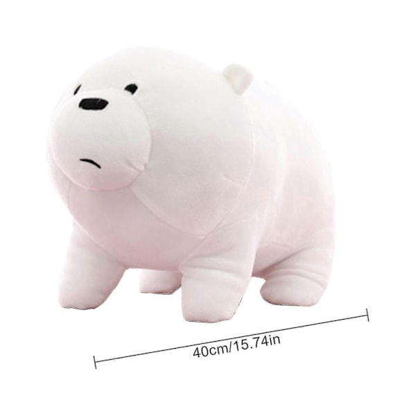 Vi Bare Bjørner Kosedyr Isbjørn Panda Grizzly Myke Plysjleker Kawaii Plysjdyr for Gutter Jenter Barn-e-Perfet White Down 40cm