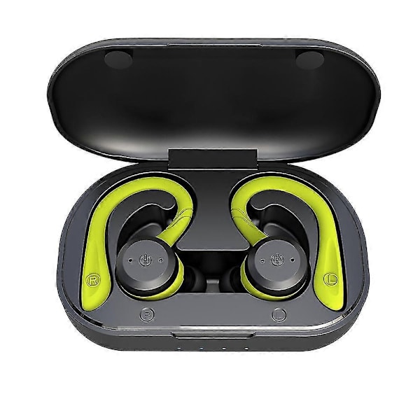 20 tunnin akun kestolla varustetut vedenpitävät Bluetooth-kuulokkeet, kaksi käyttötapaa, urheilulliset langattomat kuulokkeet, TWS, IPX7, stereokuulokkeet green