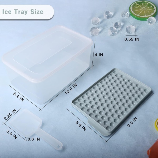 Mini iskubbrickor för frys - 4-pack små iskubbrickor med lock 104 x 4 isbrickor BPA-fri för kylning av drycker Kaffecocktails Blue-Perfet blue