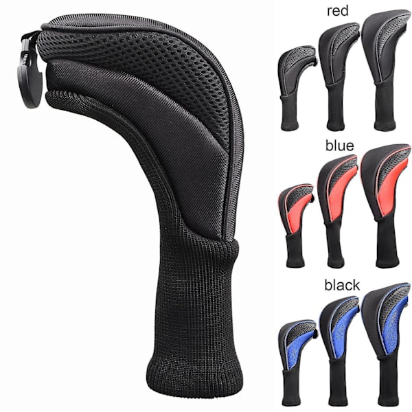 Golf Club Head Covers Set Driver 1/3/5 Fairway Woods Headcover Long Neck - Snngv - Perfet black