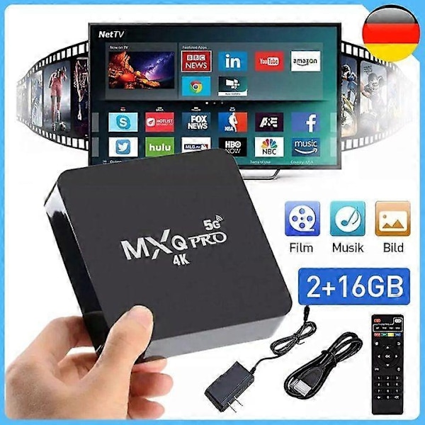 Neu Smart TV BOX 2GB 16GB Android 11.0 Quad Core WIFI Nettverk Media Player HDR-Perfet
