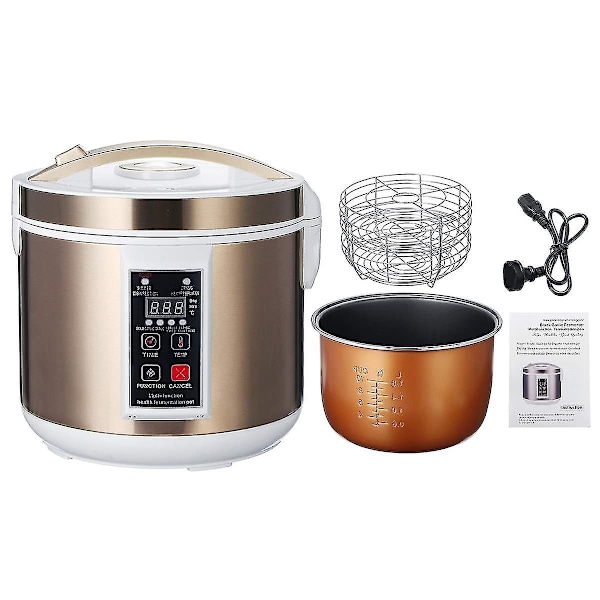 6L 220V Fuldautomatisk Sort Hvidløgsgæringstank Yoghurtmaskine Intelligent Styring DIY Kogegryde Hvidløgsgæringstank - Perfet