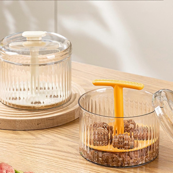 Gennemsigtig Frikadelleform, Manuel Frikadelleform, 5 Frikadeller Frikadelleform Køkken Frikadelleform, Køkken Ekstruderet Frikadelleform - Perfekt Orange