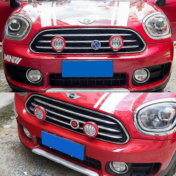 Metal 3D Front Bumper Grill Emblem Badge Sticker til MINI Cooper JCW S One Countryman R60 R61 F56 F60 - Perfekt checker