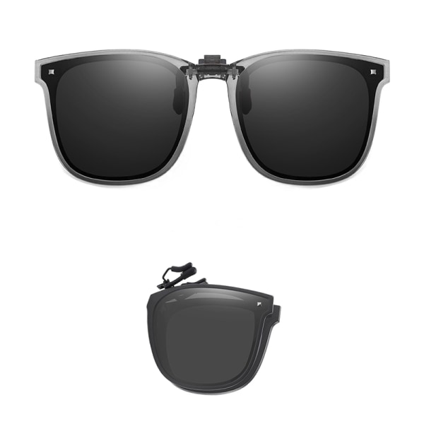 Clip-on Wayfarer solbriller svart - Festes til eksisterende briller Grey