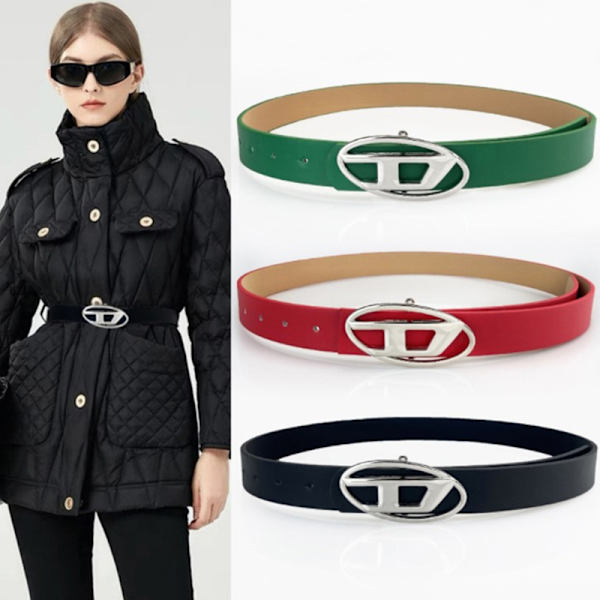 Punk Bälten För Kvinnor Flickor Mode D Bokstav Oval Metal Snap PU - Perfet A1