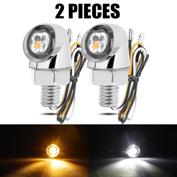 Motorcykel mini blinklys, retro design, robust og holdbar aluminium LED-lys Black
