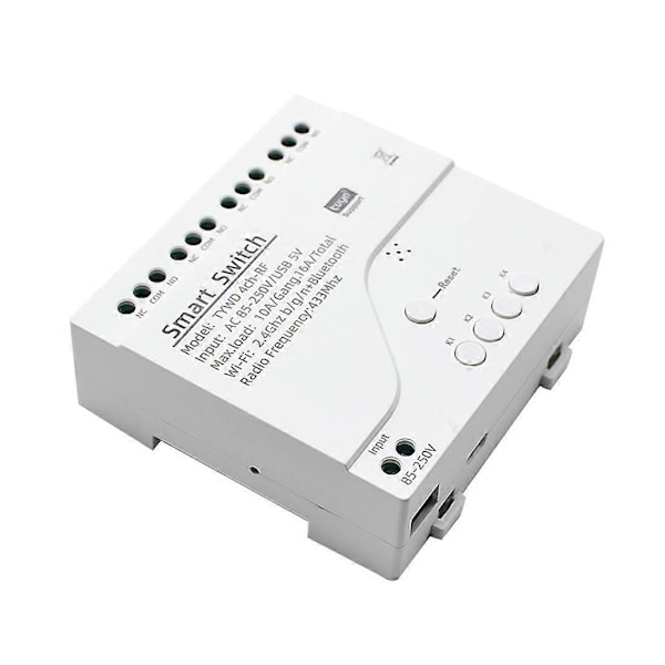 Tuya Smart Wifi Motor Switch Modul RF 433 Radio Fjernbetjening 4CH Inching Relæ til Alexa Home, 4-Perfet