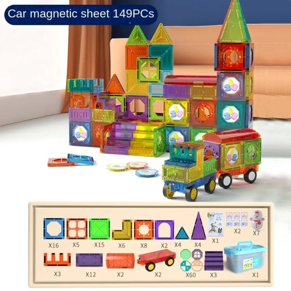 Kids färgfönster Magnetiska byggblocksbanor - Perfet pipeline 158pcs
