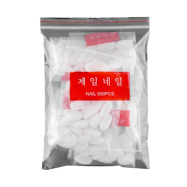 500 kpl/pussi Lyhyt soikea cover Nail Art Tips - Perfet natural