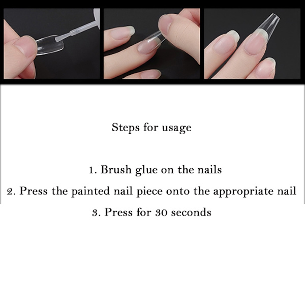 Fake Nails, 500 stycken Akrylnagelkapslar Klara naglar- Perfet