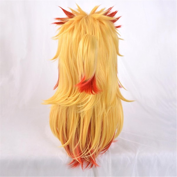 Demon Slayer Rengoku Kyoujurou Cosplay-asu - Kimono-asu, Yksipuolinen Asuste Halloween-juhliin, Anime-roolipeli, Hieno Pukeutumiskokonaisuus - Täydellinen Only Wig One Size - Wig