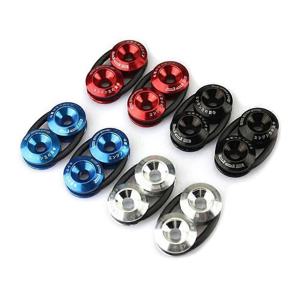 Hållbart JDM snabbfäste kit kompatibelt med bilstötfångare bagagelucka skärmar - Perfekt Silver