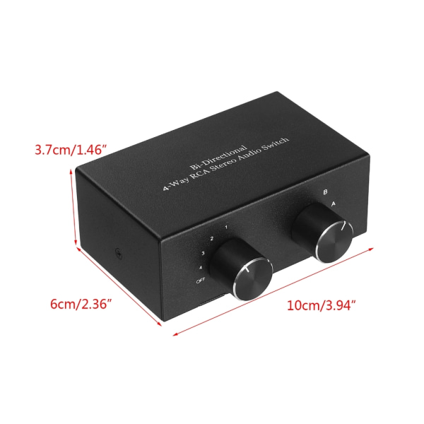 4-vägs dubbelriktad RCA stereoljudswitch 2 In 4 Out eller 4 In 2 Out L/R Jack Ljudkanal RCA Audio Switcher Selector - Perfet