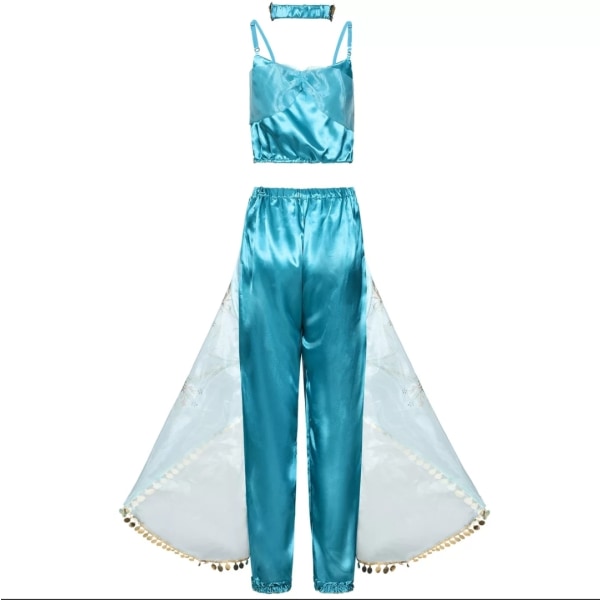 Halloween-asu Cosplay Aladdin Jasmine Princess -mekko - täydellinen light blue xxl