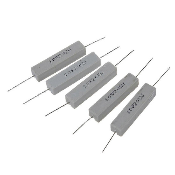 5x 10W 20 Ohm 5% Trådviklet Keramisk Cementmodstand 10 Watt-Perfet