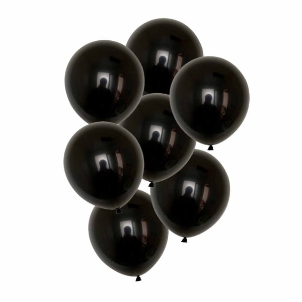 100-pak Sorte Balloner 26cm Latex Fest Fødselsdag sort - Perfet black