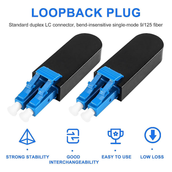 2-pack Enkelmod LC/ Fiber Optisk Loopback Adapter Kabel, Singlemode 9/125 Testplugg Kompatibel med Testning A-Perfet