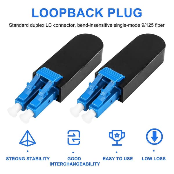 2-pakning Single Mode LC/ Fiber Optisk Loopback Adapterkabel, Singlemode 9/125 Testplugg Kompatibel med Testing A-Perfet